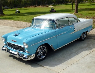 Left 1955 Chevrolet Bel Air Custom